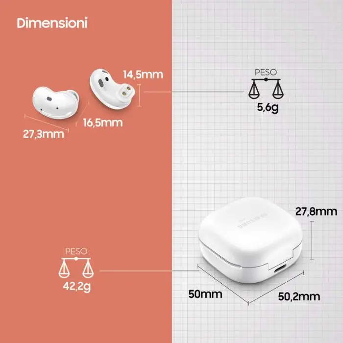 Samsung Galaxy Buds Live, Mystic White Auricolare Wireless In-ear Musica e Chiamate Bluetooth Bianco , 131495 , Immagine 3