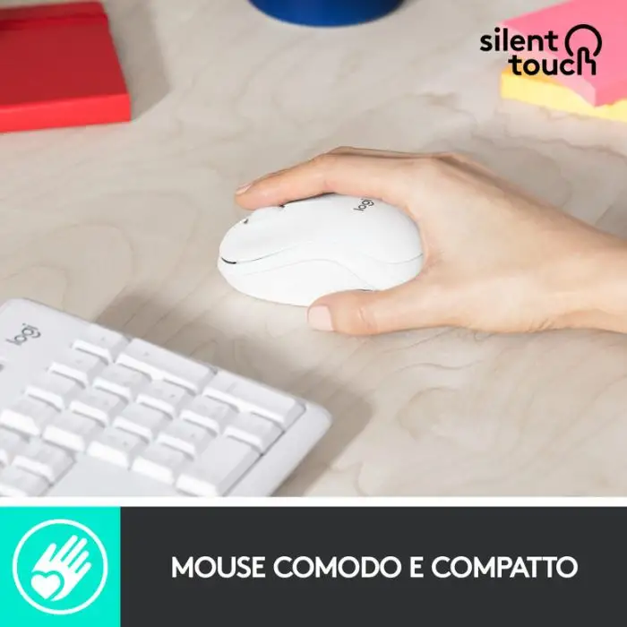 Logitech MK295 Kit Mouse e Tastiera Wireless – Tecnologia SilentTouch, Tastierino Numerico, Tasti Scelta Rapida, Tracciamento Ottico Avanzato, Ricevitore USB Nano, Senza Lag, Meno 90% di Rum , 141809 , Immagine 5
