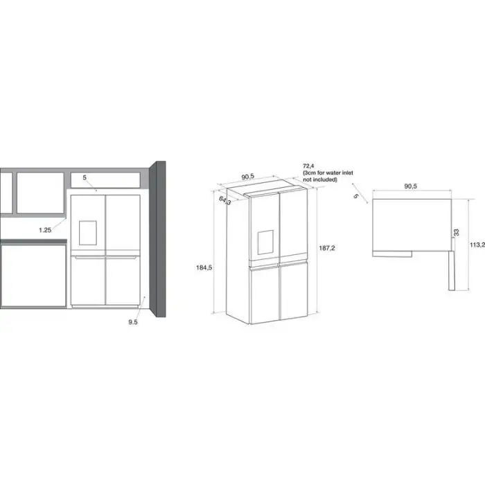 Whirlpool WQ9I MO1L frigorifero side-by-side Libera installazione 592 L F Acciaio inossidabile , 136088 , Immagine 52