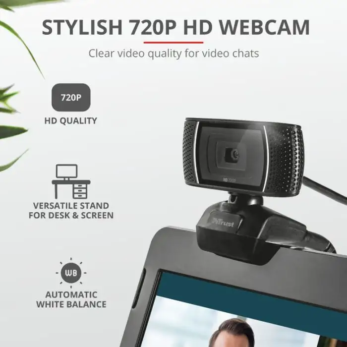 Trust Doba webcam 1280 x 720 Pixel USB Nero , 140184 , Immagine 4
