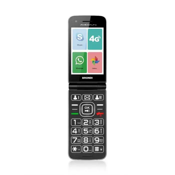 Brondi Amico Flip 4G 8,89 cm (3.5&quot;) 136 g Argento Telefono cellulare basico , 131170 , Immagine 2
