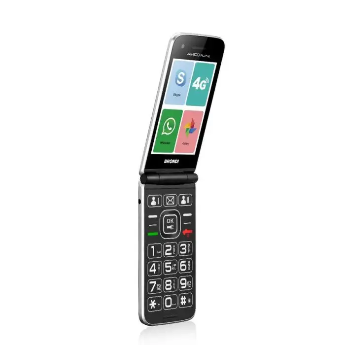 Brondi Amico Flip 4G 8,89 cm (3.5&quot;) 136 g Argento Telefono cellulare basico , 131170 , Immagine 3