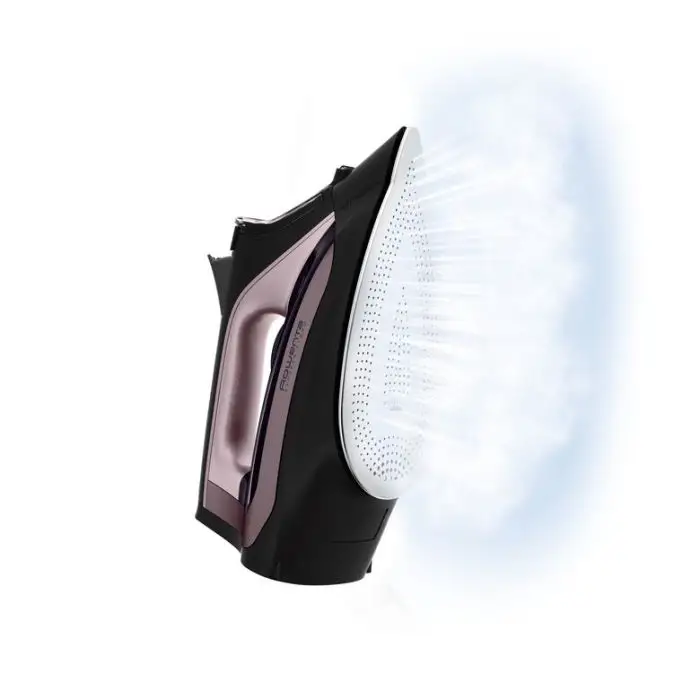 Rowenta DW4345 Express Steam, Ferro da Stiro a Vapore, Piastra in Acciaio Inox con Tecnologia Microsteam, Sistema Anticalcare Integrato, Colpo vapore 200 g/min, Potenza 2600 Watt, Nero e Ros , 131970 , Immagine 2