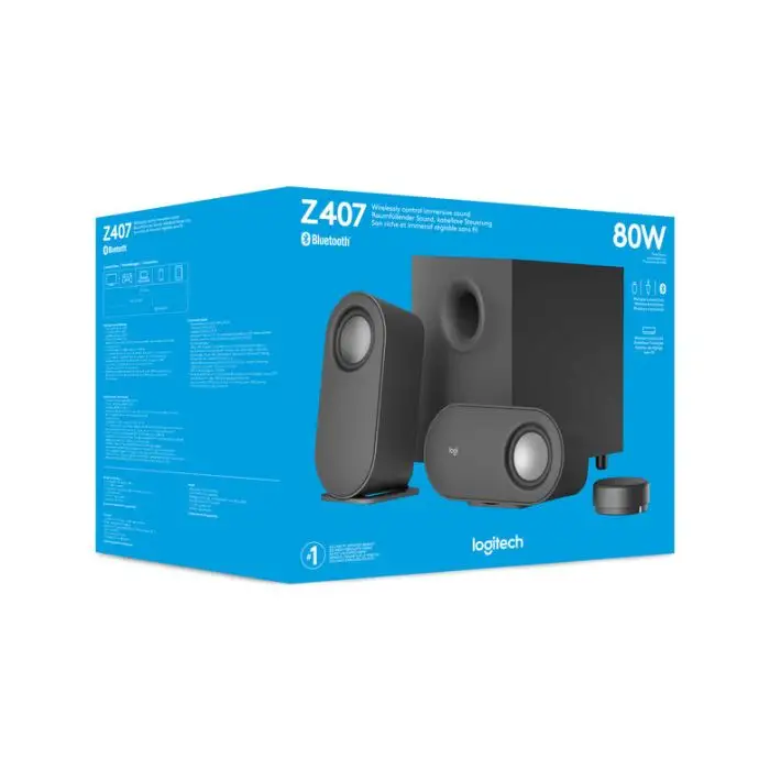 Logitech Z407 Bluetooth computer speakers with subwoofer 40 W Antracite 2.1 canali , 132643 , Immagine 25