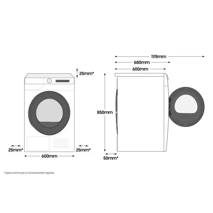 Samsung WW10T534DAW Lavatrice 10kg Ecodosatore Ai Control Libera installazione Caricamento frontale 1400 Giri/min Bianco , 134133 , Immagine 12