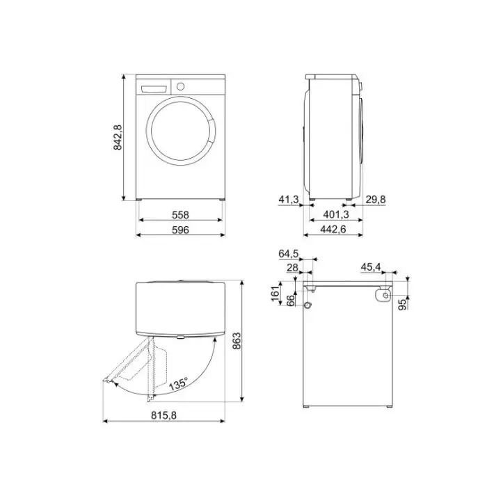 Smeg LBW50CIT lavatrice Caricamento frontale 5 kg 1000 Giri/min D Bianco , 132880 , Immagine 2