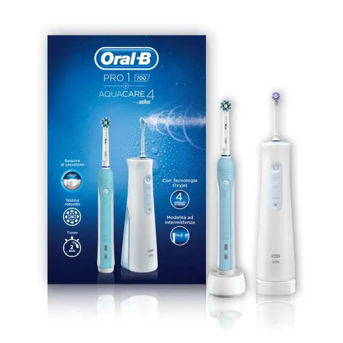 Braun Oral-B Aquacare 4 Pro-Expert + Oral-B Pro 1 700 idropulsore in  Offerta Online