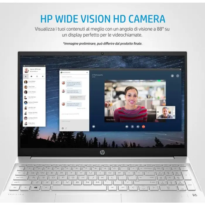 HP Pavilion 15-eh0018nl Computer portatile 39,6 cm (15.6&quot;) Full HD AMD Ryzen 7 12 GB DDR4-SDRAM 512 GB SSD Wi-Fi 5 (802.11ac) Windows 10 Home Argento , 137331 , Immagine 11