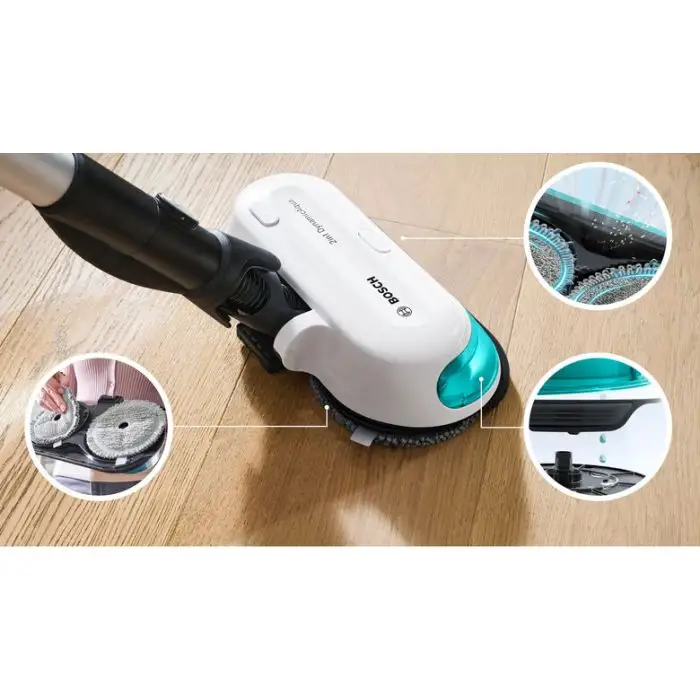 Bosch Scopa elettrica lavapavimenti 2in1 Unlimited 7 ProHygienic Aqua Bianco , 155975 , Immagine 12