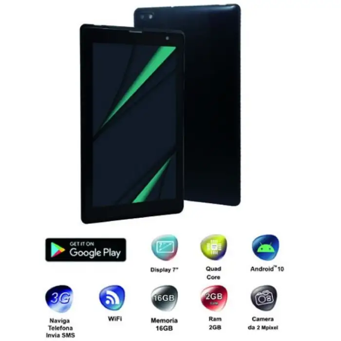 New Majestic TAB-847 3G 16 GB 17,8 cm (7&quot;) Mediatek 2 GB Wi-Fi 4 (802.11n) Android 10 Nero , Computer e portatili , 130655 , Immagine 4