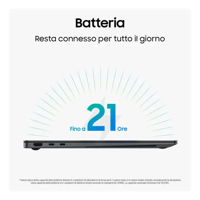 Samsung Galaxy Book5 Pro Intel Core Ultra 7 256V Computer portatile 35,6 cm (14&quot;) Touch screen WQXGA+ 16 GB LPDDR5x-SDRAM 512 GB SSD Wi-Fi 7 (802.11be) Windows 11 Home Grigio , 157614 , Immagine 6