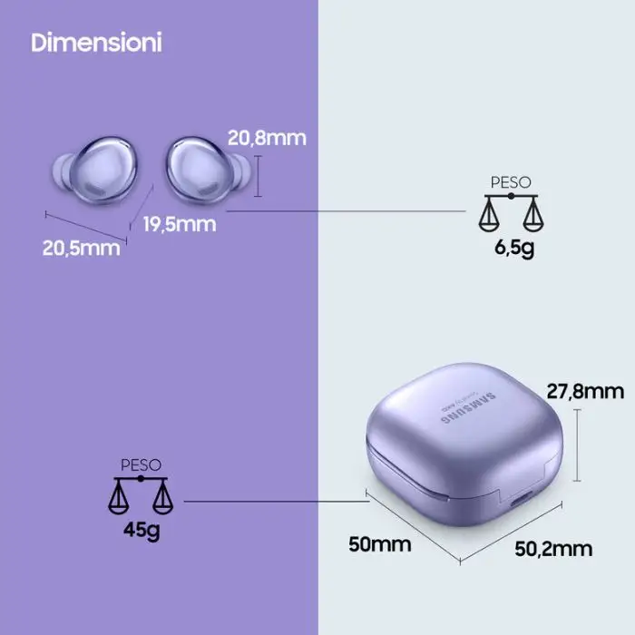 Samsung Cuffie Auricolari Wireless Galaxy Buds Pro Phantom Violet , 134125 , Immagine 11