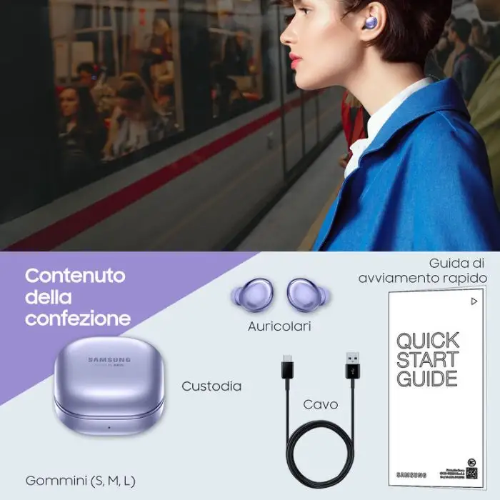 Samsung Cuffie Auricolari Wireless Galaxy Buds Pro Phantom Violet , 134125 , Immagine 18