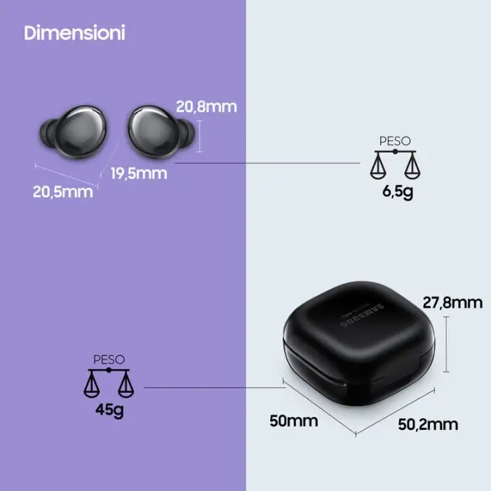 Samsung Cuffie Auricolari Wireless Galaxy Buds Pro Phantom Black , 134121 , Immagine 6
