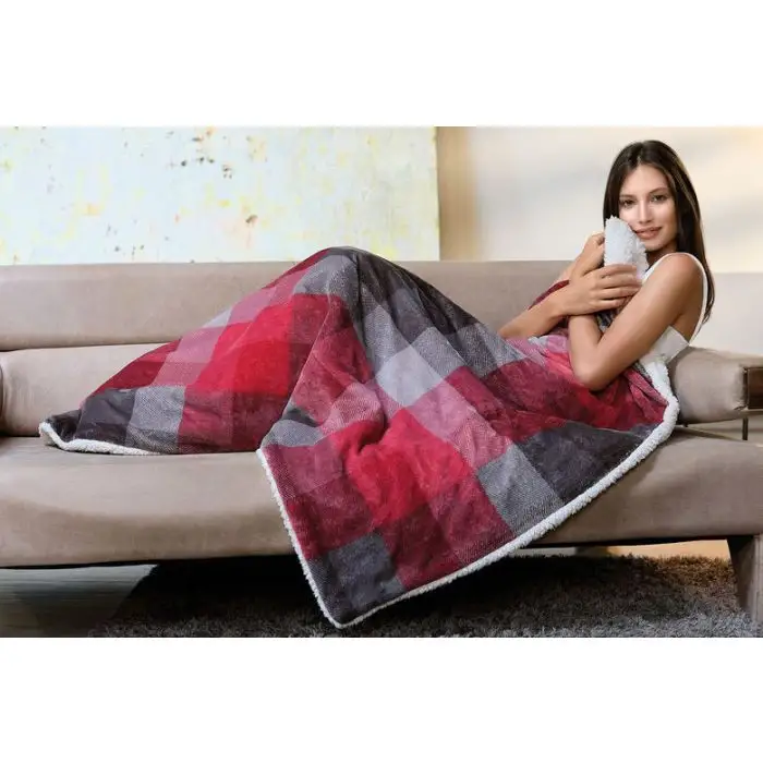 Imetec 16678 coperta/cuscino elettrico Coperta elettrica 150 W Grigio, Rosso, Bianco Tessuto, Felpato, Velluto , 125704 , Immagine 3