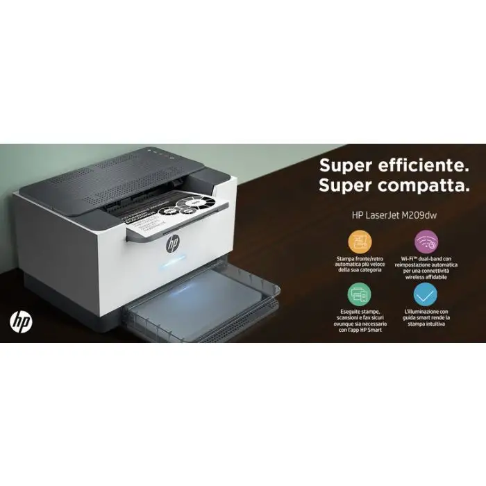 HP LaserJet Stampante M209dw, Bianco e nero, Stampante per Abitazioni e piccoli uffici, Stampa, Stampa fronte/retro, dimensioni compatte, risparmio energetico, Wi-Fi dual band , 145409 , Immagine 15