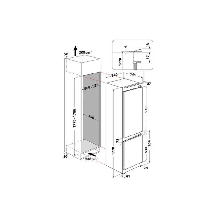 Whirlpool WHC18 T332 frigorifero con congelatore Da incasso 250 L E Bianco , 147016 , Immagine 13
