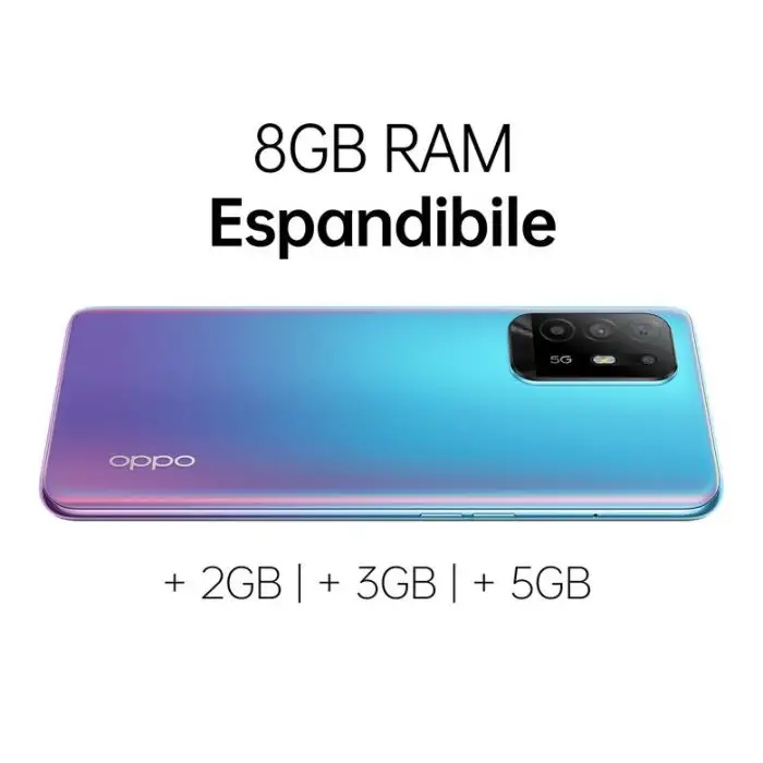 OPPO A94 5G A94 Smartphone 5G, 173g, Display 6.43&quot; FHD+ AMOLED, 4 Fotocamere 48MP, RAM 8GB ESPANDIBILE FINO A 13GB+ROM 128GB, Batteria 4310mAh, Ricarica VOOC 30W, Dual Sim, [Versione Italian , 135389 , Immagine 7