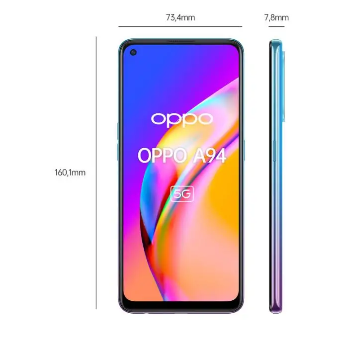 OPPO A94 5G A94 Smartphone 5G, 173g, Display 6.43&quot; FHD+ AMOLED, 4 Fotocamere 48MP, RAM 8GB ESPANDIBILE FINO A 13GB+ROM 128GB, Batteria 4310mAh, Ricarica VOOC 30W, Dual Sim, [Versione Italian , 135389 , Immagine 6