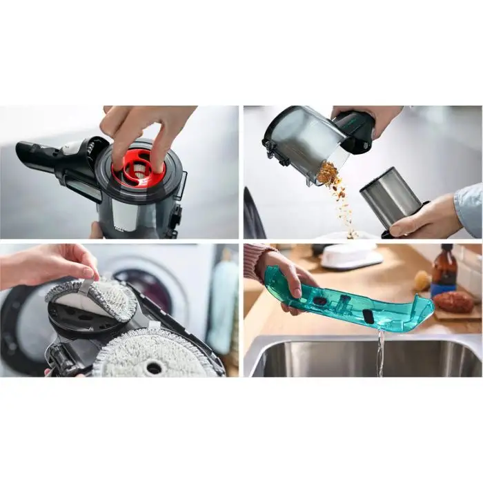 Bosch Scopa elettrica lavapavimenti 2in1 Unlimited 7 ProHygienic Aqua Bianco , 155975 , Immagine 13