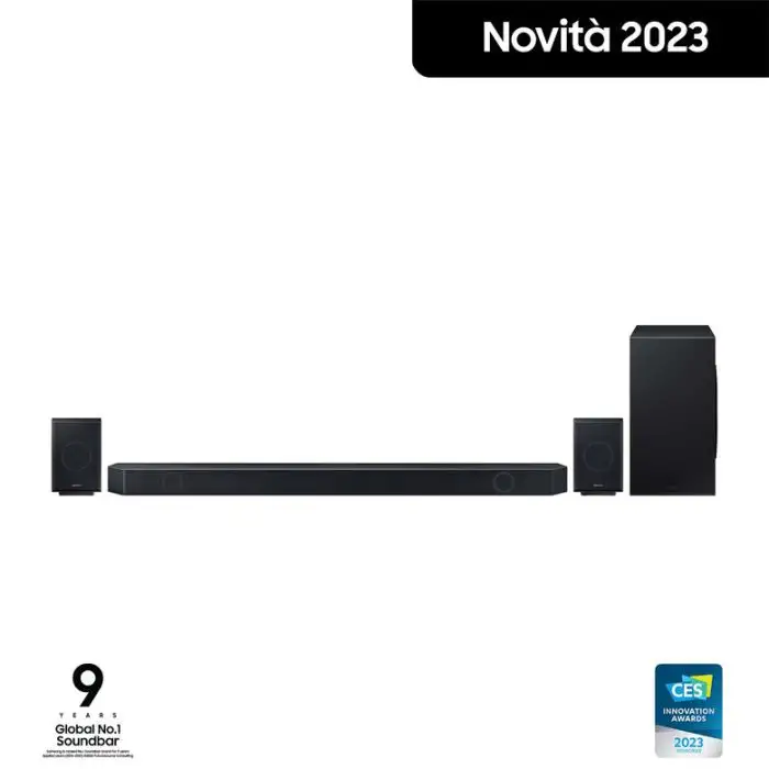 Samsung Soundbar HW-Q990C/ZF Serie Q, 22 speaker, Wireless Dolby Atmos, Audio a 11.1.4 canali, Q-Simphony, Compatibile con Alexa e Google Assistant, Black , 147543 , Immagine 2