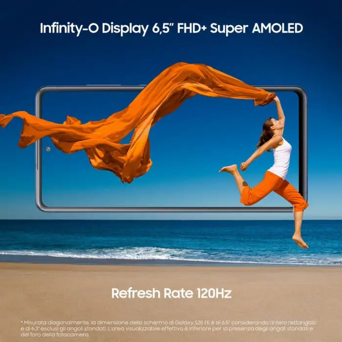 Samsung Galaxy S20 FE 4G, Processore Snapdragon 865, Display 6.5&quot; Super AMOLED, 3 fotocamere posteriori, 128 GB Espandibili, RAM 6GB, Batteria 4.500mAh, Hybrid SIM, Cloud Navy , 137409 , Immagine 4