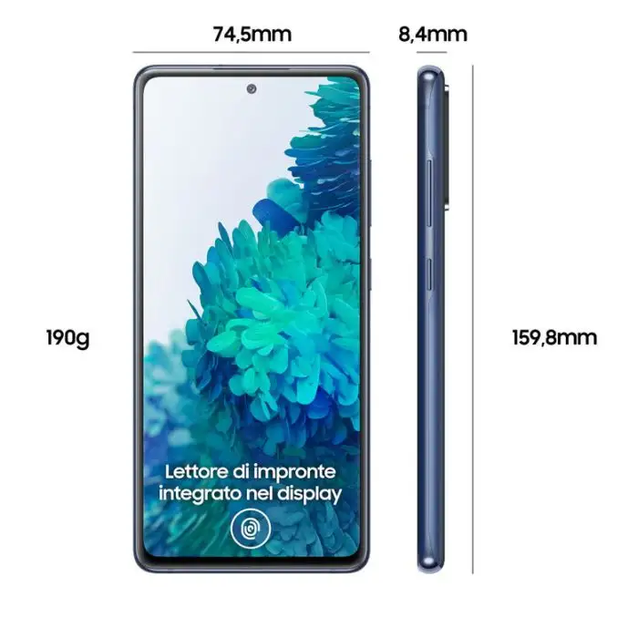 Samsung Galaxy S20 FE 4G, Processore Snapdragon 865, Display 6.5&quot; Super AMOLED, 3 fotocamere posteriori, 128 GB Espandibili, RAM 6GB, Batteria 4.500mAh, Hybrid SIM, Cloud Navy , 137409 , Immagine 3