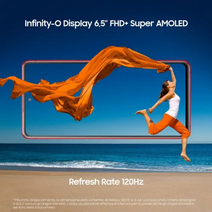 Samsung Galaxy S20 FE 4G, Processore Snapdragon 865, Display 6.5&quot; Super AMOLED, 3 fotocamere posteriori, 128 GB Espandibili, RAM 6GB, , Batteria 4.500mAh, Hybrid SIM, Cloud Red , 137412 , Immagine 4