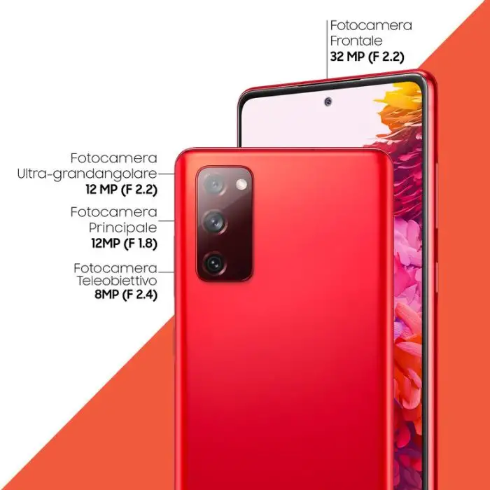 Samsung Galaxy S20 FE 4G, Processore Snapdragon 865, Display 6.5&quot; Super AMOLED, 3 fotocamere posteriori, 128 GB Espandibili, RAM 6GB, , Batteria 4.500mAh, Hybrid SIM, Cloud Red , 137412 , Immagine 5