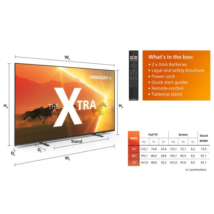 Philips Ambilight TV The Xtra 9008 55“ 4K UHD Dolby Vision e Dolby Atmos Google TV , 149819 , Immagine 5