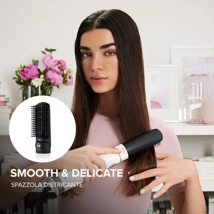 Bellissima Imetec Air Wonder, Spazzola Ad Aria Calda, Tecnologia A Ioni, Spazzole Rivestite In Ceramica E Cheratina, Asciuga, Dona Volume, 8 Accessori, 1000 W , 139743 , Immagine 4