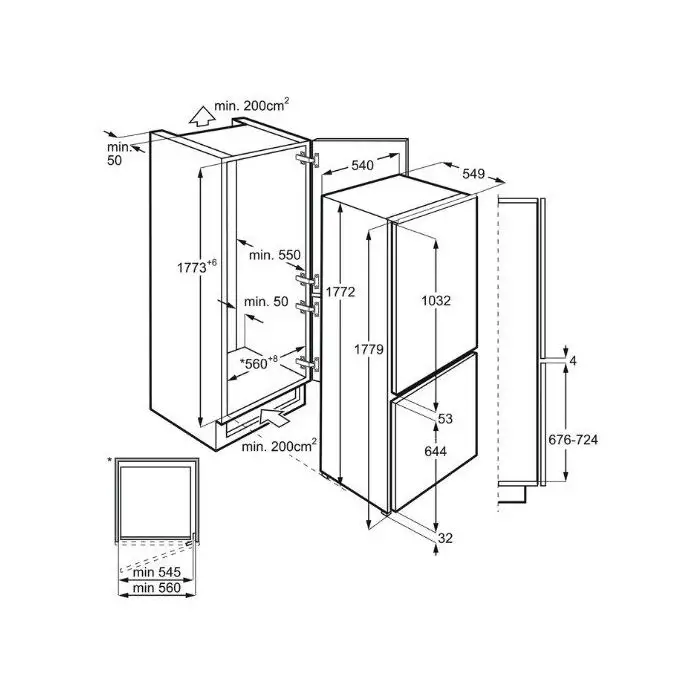Electrolux ENT7TF18S frigorifero con congelatore Da incasso 254 L F , 136167 , Immagine 4