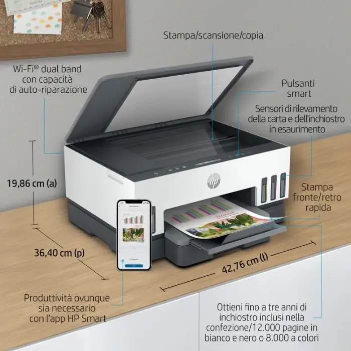 HP Smart Tank Stampante multifunzione 7005, Color, Stampante per Stampa, scansione, copia, wireless, scansione verso PDF , 151952 , Immagine 11