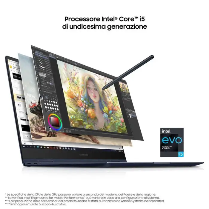 Samsung Galaxy Book Pro 360 , 13.3”, Windows 11 ready, portatile 2-in-1 con S Pen, Intel Core i5 (Intel Evo), 8 GB RAM, 512 GB SSD, Mystic Silver , 136685 , Immagine 4