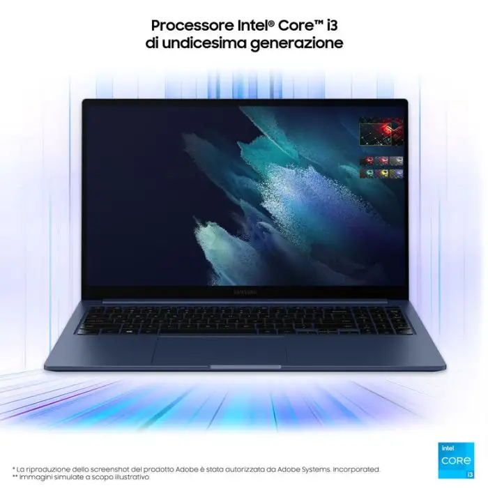 Samsung Galaxy Book , 15.6”, Windows 11 ready, Intel Core i3, 8 GB RAM, 256 GB SSD, Denim Blue , 136689 , Immagine 4