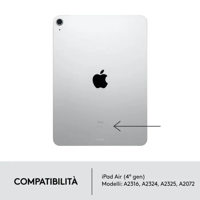 Logitech Combo Touch Custodia con Tastiera per iPad Air (4. gen - 2020) - Tastiera Retroilluminata Rimovibile, Trackpad Click-Anywhere, Smart Connector - Grigio. , 144572 , Immagine 12