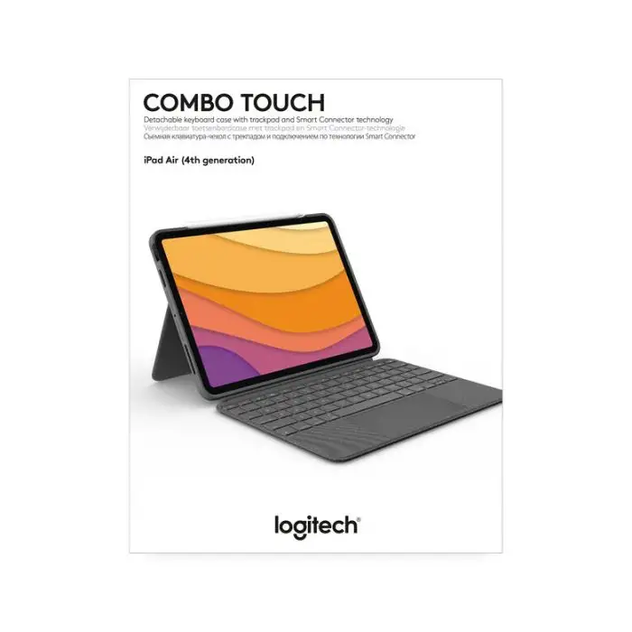 Logitech Combo Touch Custodia con Tastiera per iPad Air (4. gen - 2020) - Tastiera Retroilluminata Rimovibile, Trackpad Click-Anywhere, Smart Connector - Grigio. , 144572 , Immagine 13