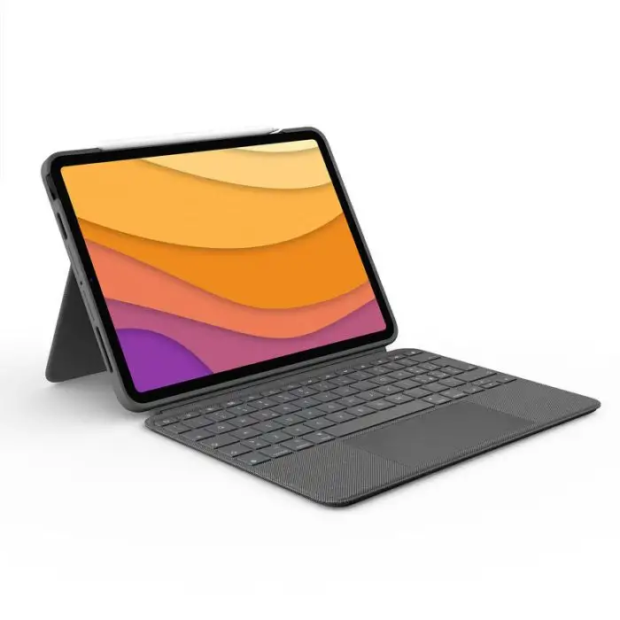Logitech Combo Touch Custodia con Tastiera per iPad Air (4. gen - 2020) - Tastiera Retroilluminata Rimovibile, Trackpad Click-Anywhere, Smart Connector - Grigio. , 144572 , Immagine 2