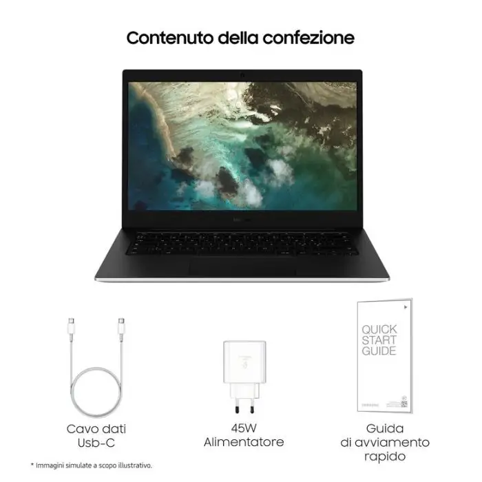 Samsung Galaxy Chromebook Go Intel® Celeron® N N4500 35,6 cm (14&quot;) HD 4 GB LPDDR4x-SDRAM 64 GB eMMC Wi-Fi 6 (802.11ax) ChromeOS Argento , 155833 , Immagine 8