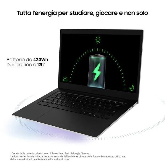 Samsung Galaxy Chromebook Go Intel® Celeron® N N4500 35,6 cm (14&quot;) HD 4 GB LPDDR4x-SDRAM 64 GB eMMC Wi-Fi 6 (802.11ax) ChromeOS Argento , 155833 , Immagine 4