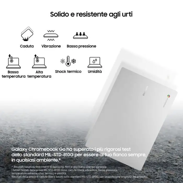Samsung Galaxy Chromebook Go Intel® Celeron® N N4500 35,6 cm (14&quot;) HD 4 GB LPDDR4x-SDRAM 64 GB eMMC Wi-Fi 6 (802.11ax) ChromeOS Argento , 155833 , Immagine 3