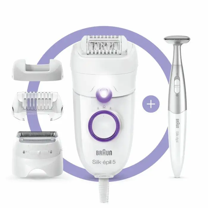 Braun Silk-épil 5 -825 Power Epilatore Donna Primi Utilizzi Delicato Con Filo Senza Interruzioni, Testina Radente, Cappuccio Regolator , 136403 , Immagine 2