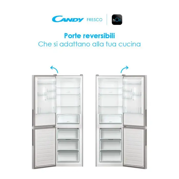 Candy Fresco CCE4T618ES frigorifero con congelatore Libera installazione 341 L E Argento , 143751 , Immagine 9