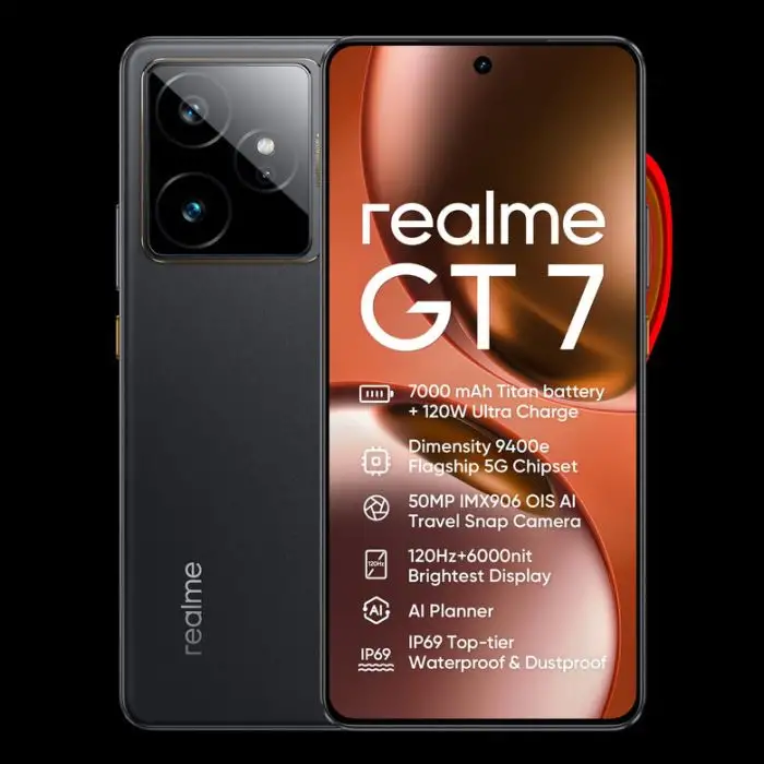 realme GT 7 17,2 cm (6.78&quot;) Doppia SIM Android 15 5G USB tipo-C 12 GB 512 GB 7000 mAh Nero , 160117 , Immagine 10