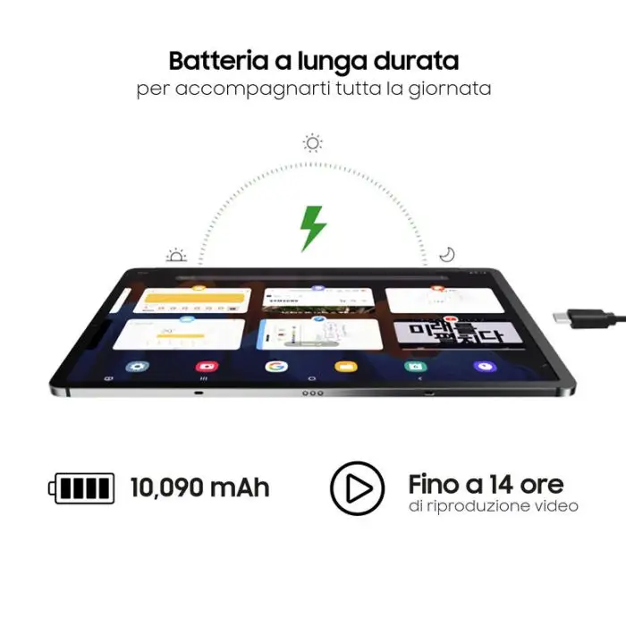 Samsung Galaxy Tab S7+ Wi-Fi SM-T970 128 GB 31,5 cm (12.4&quot;) Qualcomm Snapdragon 6 GB Wi-Fi 6 (802.11ax) Android 11 Nero , 131478 , Immagine 5