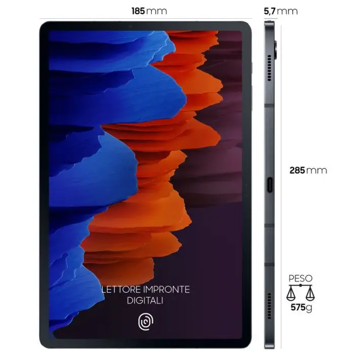 Samsung Galaxy Tab S7+ Wi-Fi SM-T970 128 GB 31,5 cm (12.4&quot;) Qualcomm Snapdragon 6 GB Wi-Fi 6 (802.11ax) Android 11 Nero , 131478 , Immagine 2