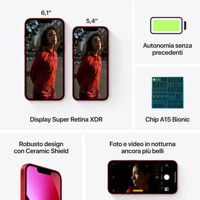 Apple iPhone 13 256GB (PRODUCT)RED , 138538 , Immagine 7