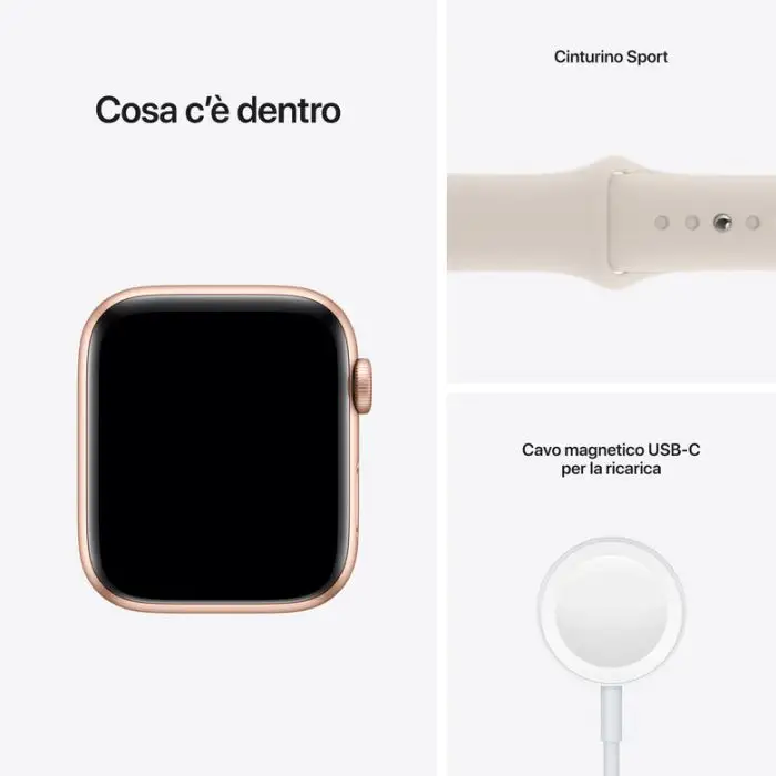 Apple Watch SE GPS + Cellular, 44mm Cassa in Alluminio color Oro con Cinturino Sport Galassia , 139063 , Immagine 8
