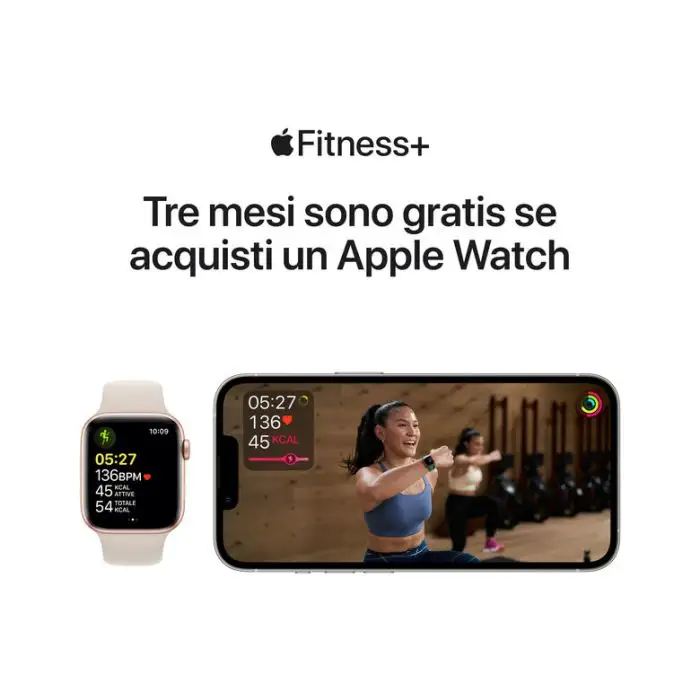 Apple Watch SE GPS + Cellular, 44mm Cassa in Alluminio color Oro con Cinturino Sport Galassia , 139063 , Immagine 9