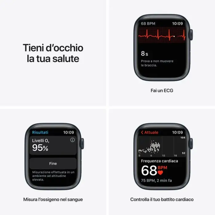 Apple Watch Nike Series 7 GPS + Cellular, 45mm Cassa in Alluminio Mezzanotte con Cinturino Sport Antracite/Nero , 139049 , Immagine 5
